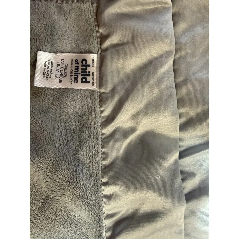 Carters Child of Mine Little Blanket Plush Soft Satin Trim Lovey Security Gray